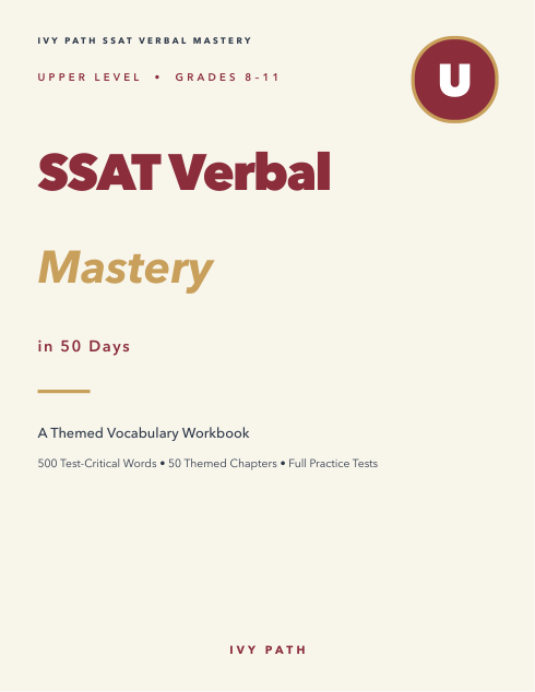 SSAT Verbal Mastery, Upper Level